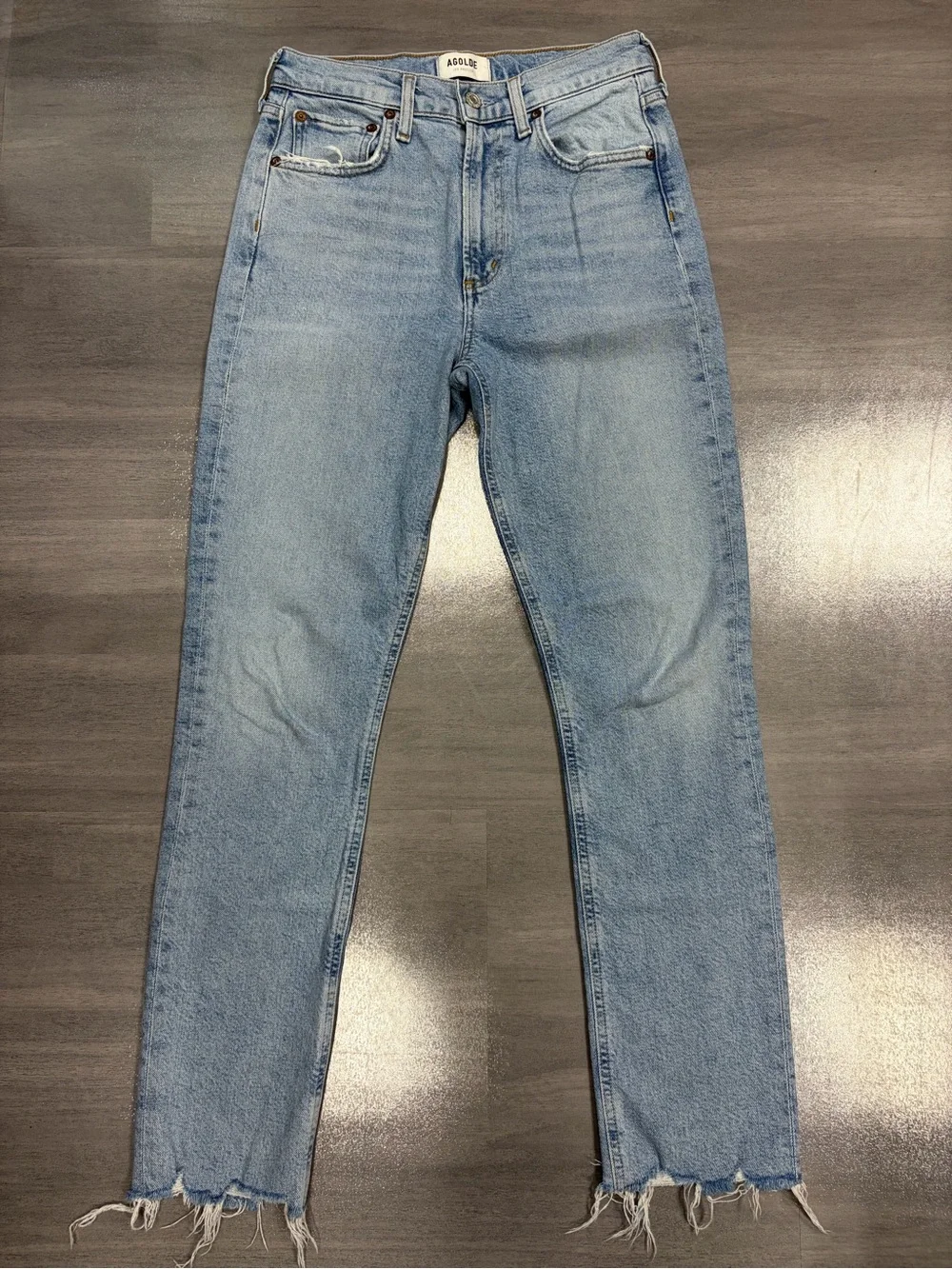 AGOLDE Merrel Mid-Rise Straight Jeans in Astray Wash